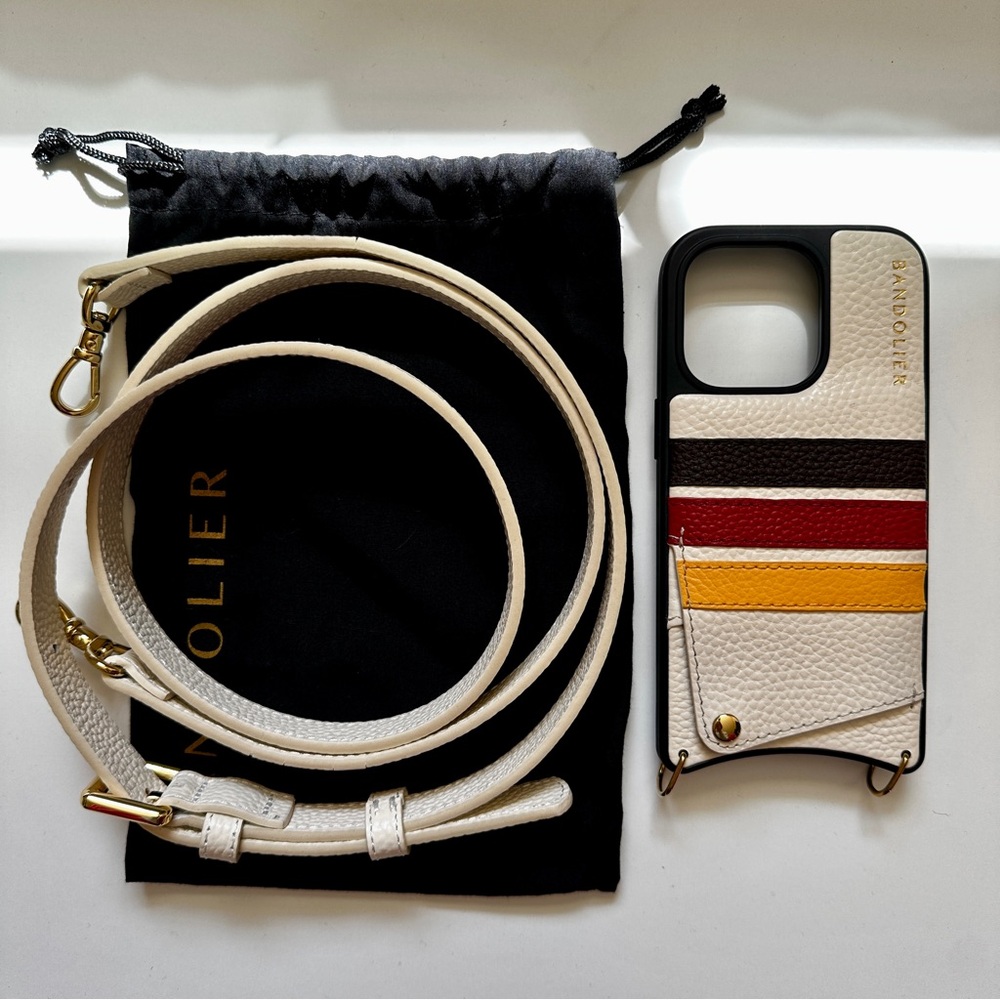 Bandolier Hailey Slot Pebble Leather Crossbody iPhone 14 Pro